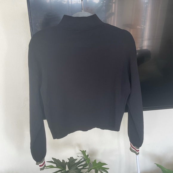 Cropped knit quarter zip sweater. Worn once!!! - Picture 4 of 5